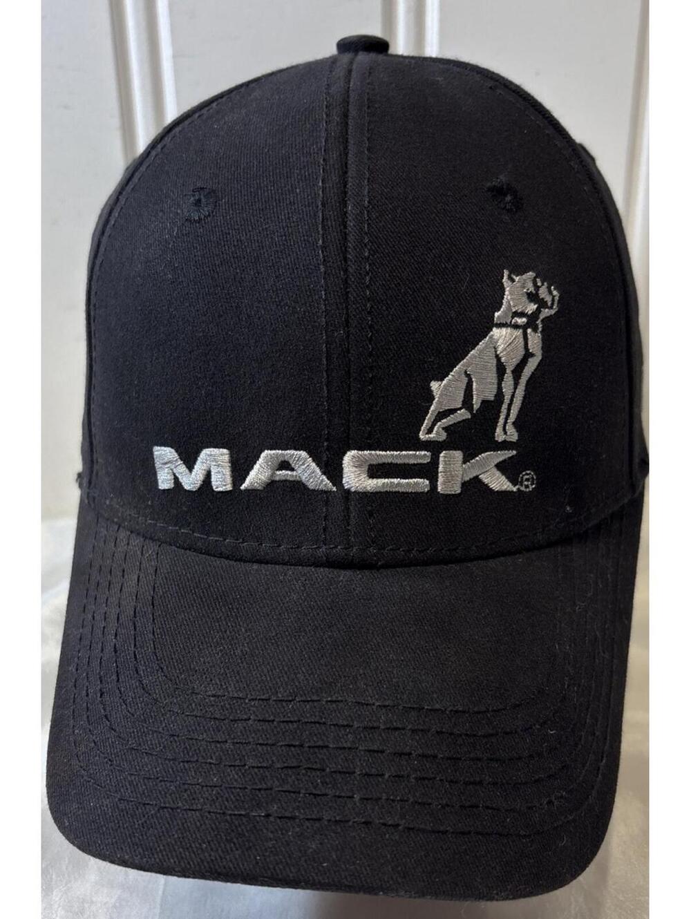 NEW NWOT Mack Trucks Hat Anthem Black Strapback Cap Bulldog Logo Great Con.